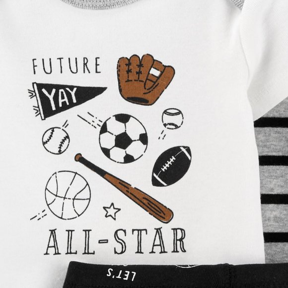 NWT!Carter's 3-Piece Football Little Character Set - Picture 4 of 6